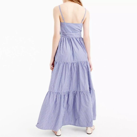 J.Crew Tiered maxi dress in stripe LAGOON WHITE - Picture 6 of 7